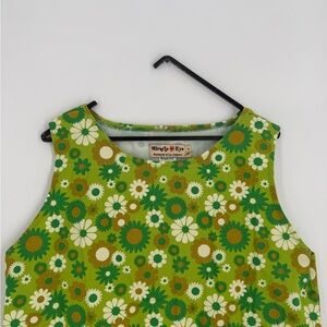Miracle Eye Melody Mini Handmade Dress In Green Daisy